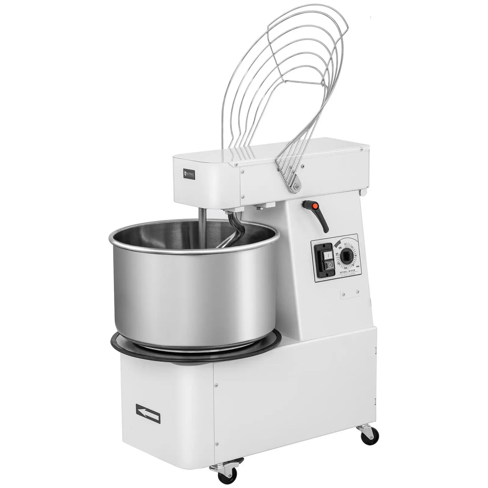 Hnětač těsta - 32 l - 88 kg/h - 1 100 W - výklopná hlava (Materiál: Ušlechtilá ocel)