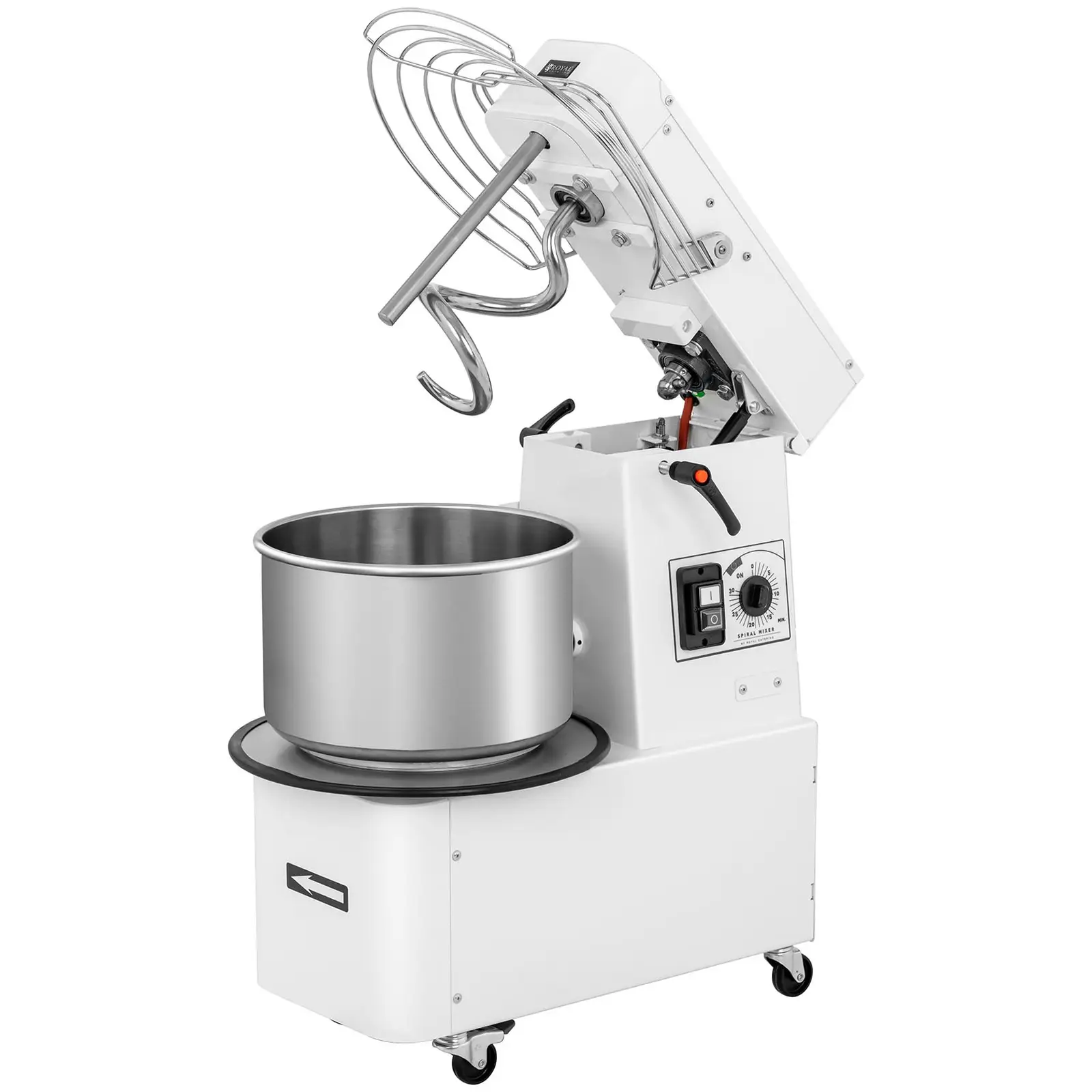 Hnětač těsta - 15 l - 48 kg/h - 750 W - výklopná hlava (Ochranný kryt: Ano)