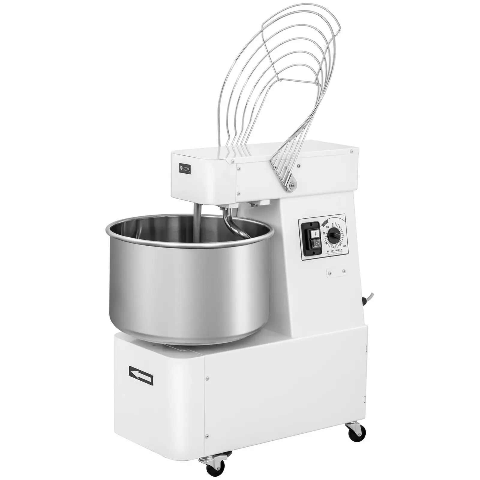 Hnětač těsta - 32 l - 88 kg/h - 1 100 W - pevná hlava a mísa (Materiál: Ušlechtilá ocel)