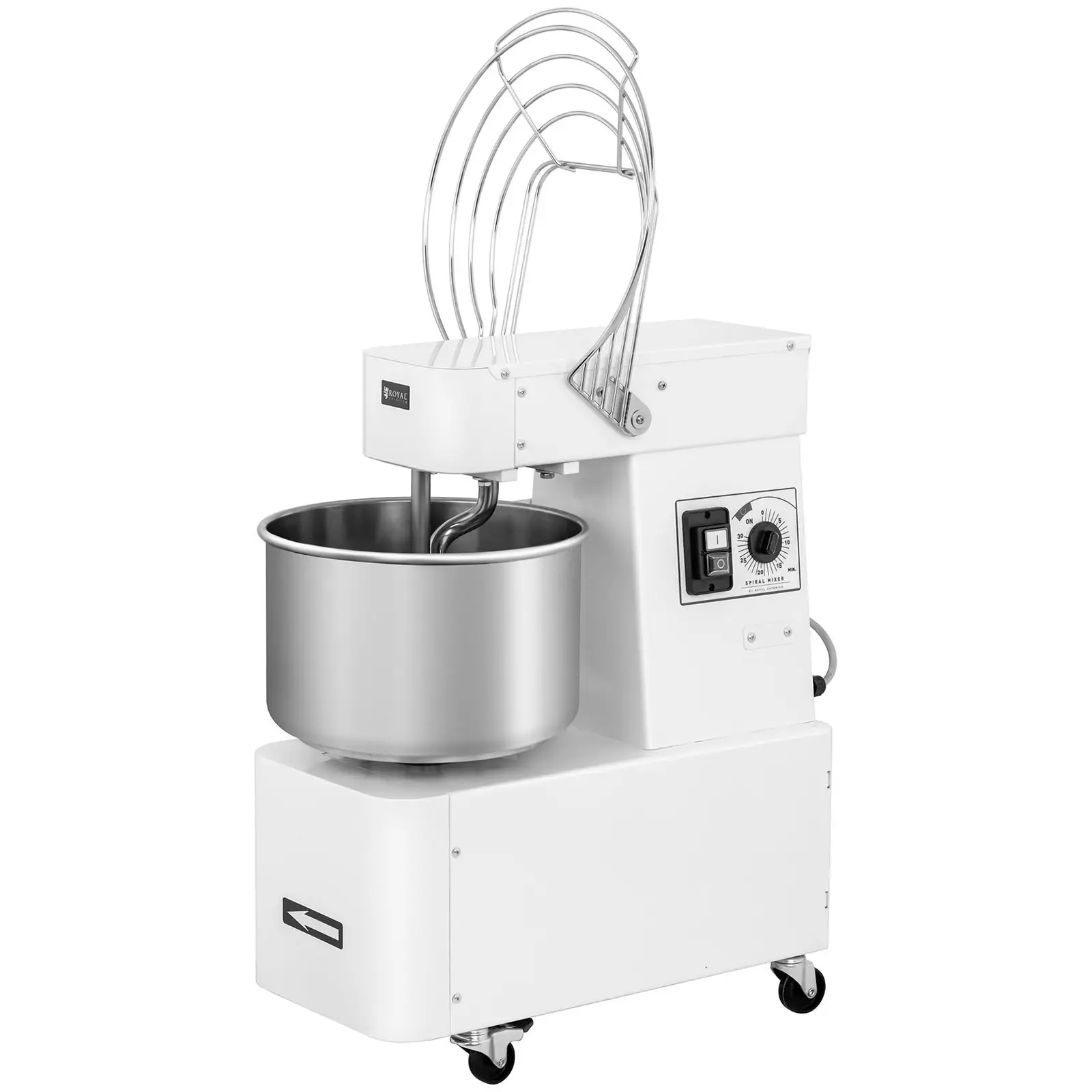 Hnětač těsta - 15 l - 48 kg/h - 750 W - pevná hlava a mísa (Ochranný kryt: Ano)