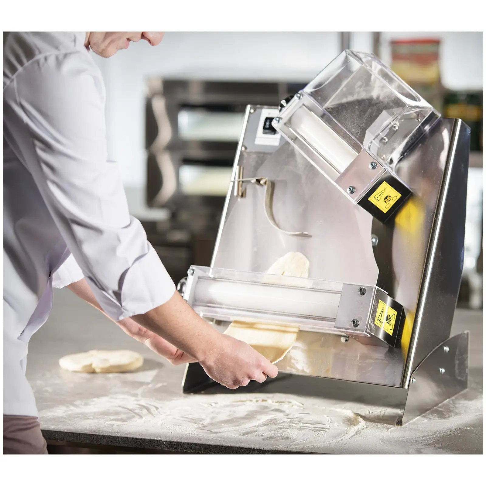 Occasion Façonneuse à pizza - Ø 14 à 29 cm - 2 rouleaux - 0 à 5 mm (Puissance [W]: 240)