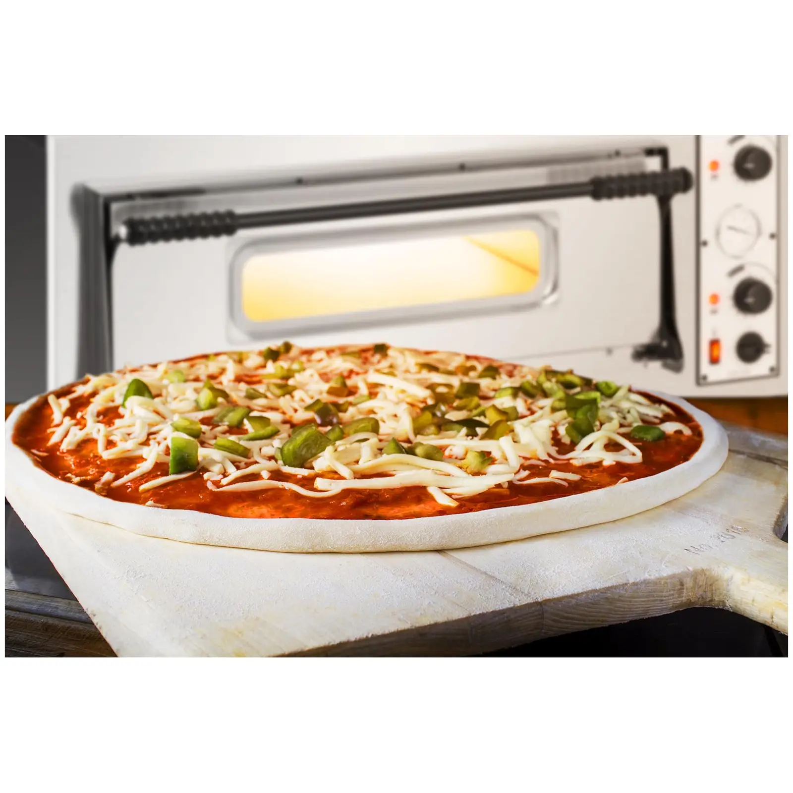 Elektrická pec na pizzu - 6 x 32 cm - 1 komora - 7200 W - 400 V - manuální - Royal Catering (Barva: Černá)