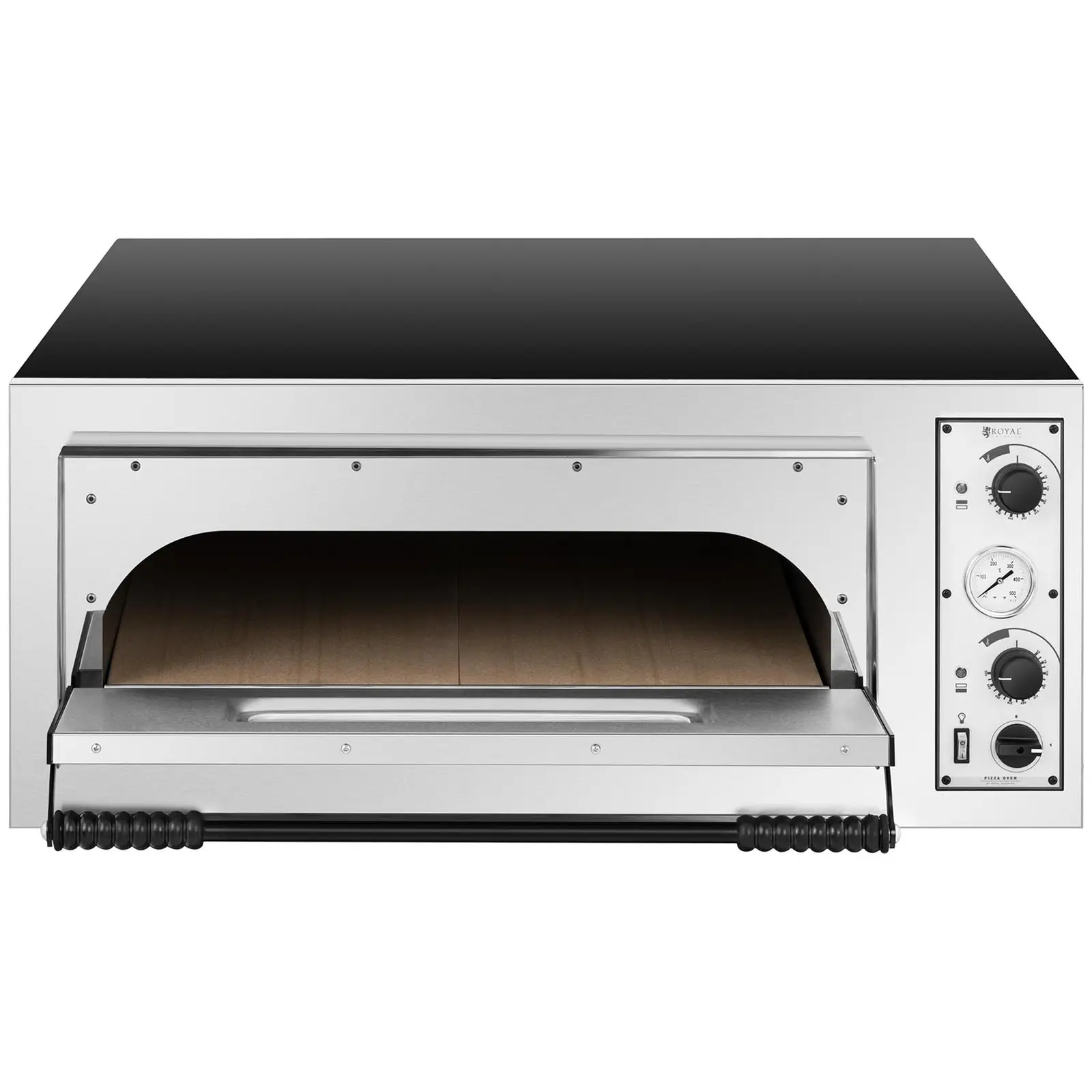 Elektrická pec na pizzu - 6 x 32 cm - 1 komora - 7200 W - 400 V - manuální - Royal Catering (Vnitřní rozměry [cm]: 66 x 99 x 14)