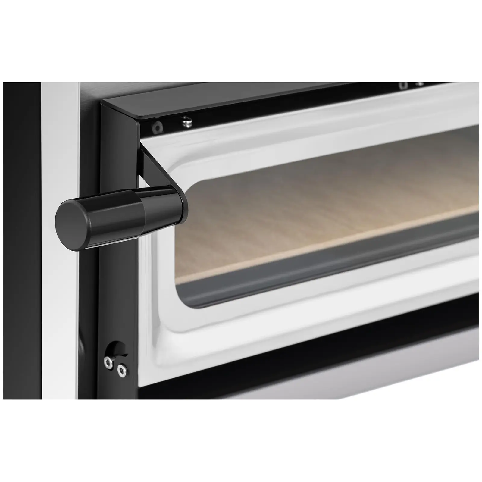 Elektrická pec na pizzu - 1 x 32 cm - 1 komora - 1600 W - 400 V - manuální - skleněná dvířka - Royal Catering (Osvětlení: Ano)