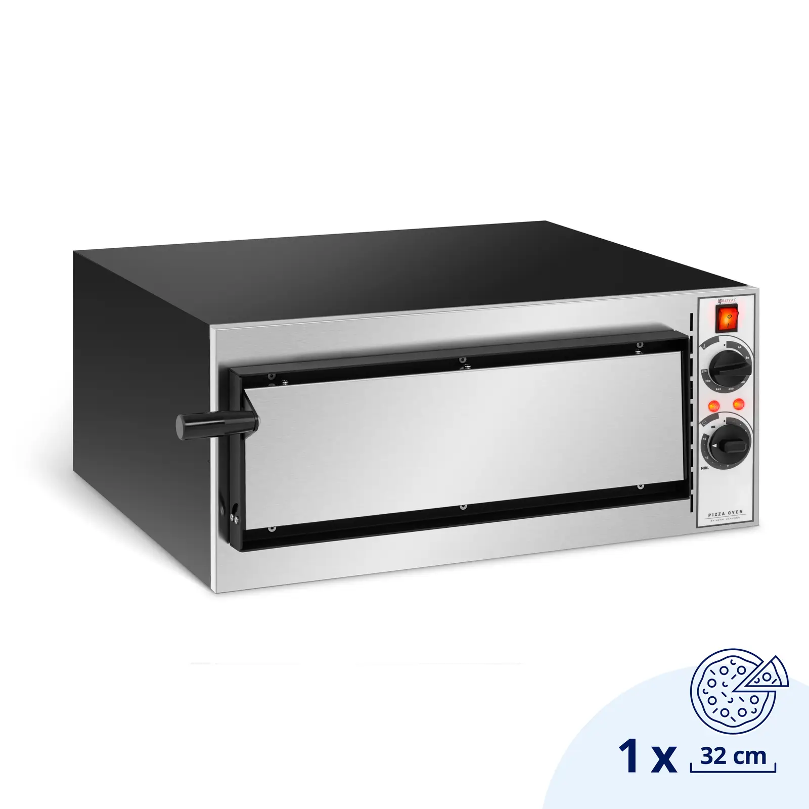 Elektro-Pizzaofen - 1 x 32 cm - 1 Kammer - 1600 W - 230 V - manuell - Royal Catering