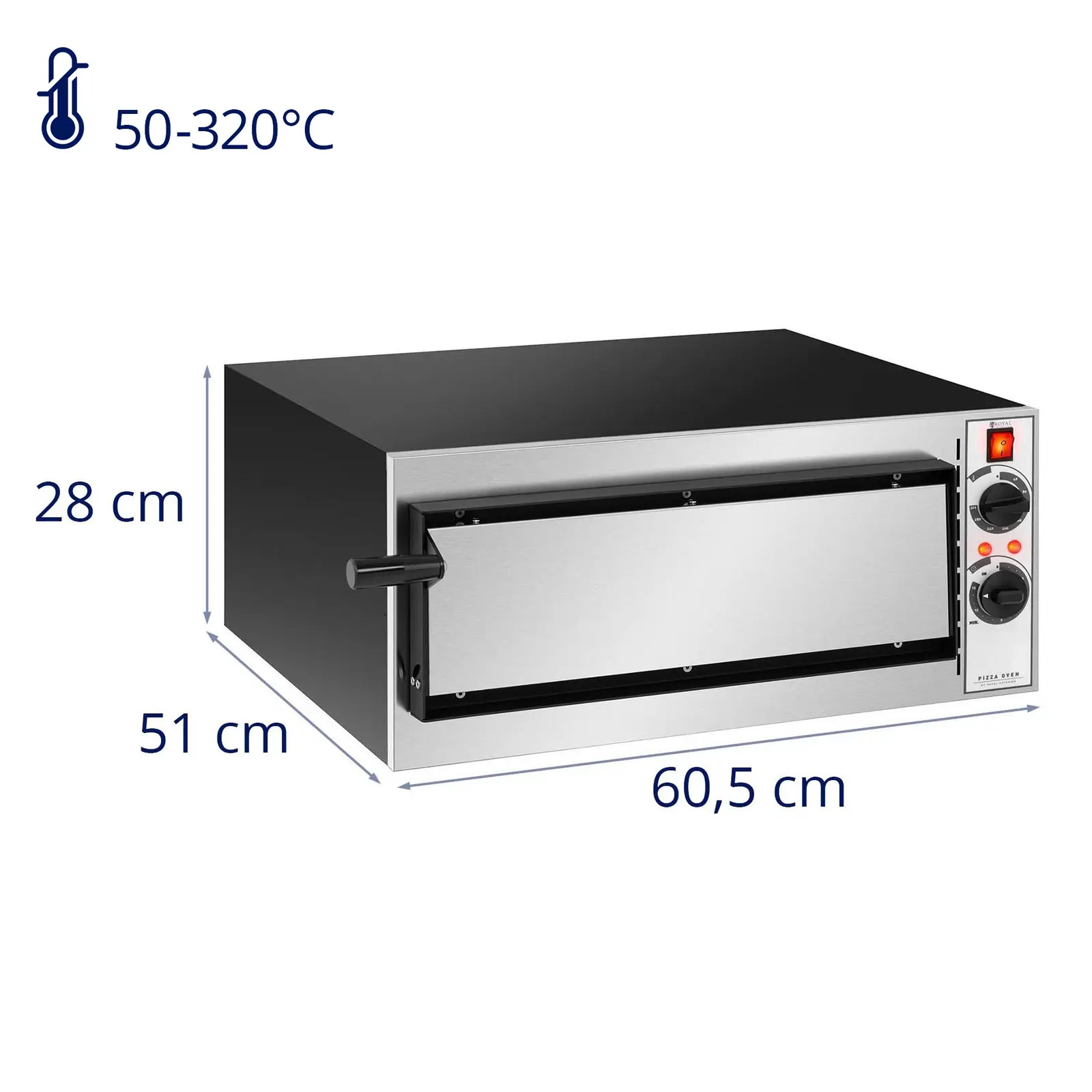 Four à pizza - 1 chambre - Ø 32 cm (Dimensions internes [cm]: 41 x 36 x 9)