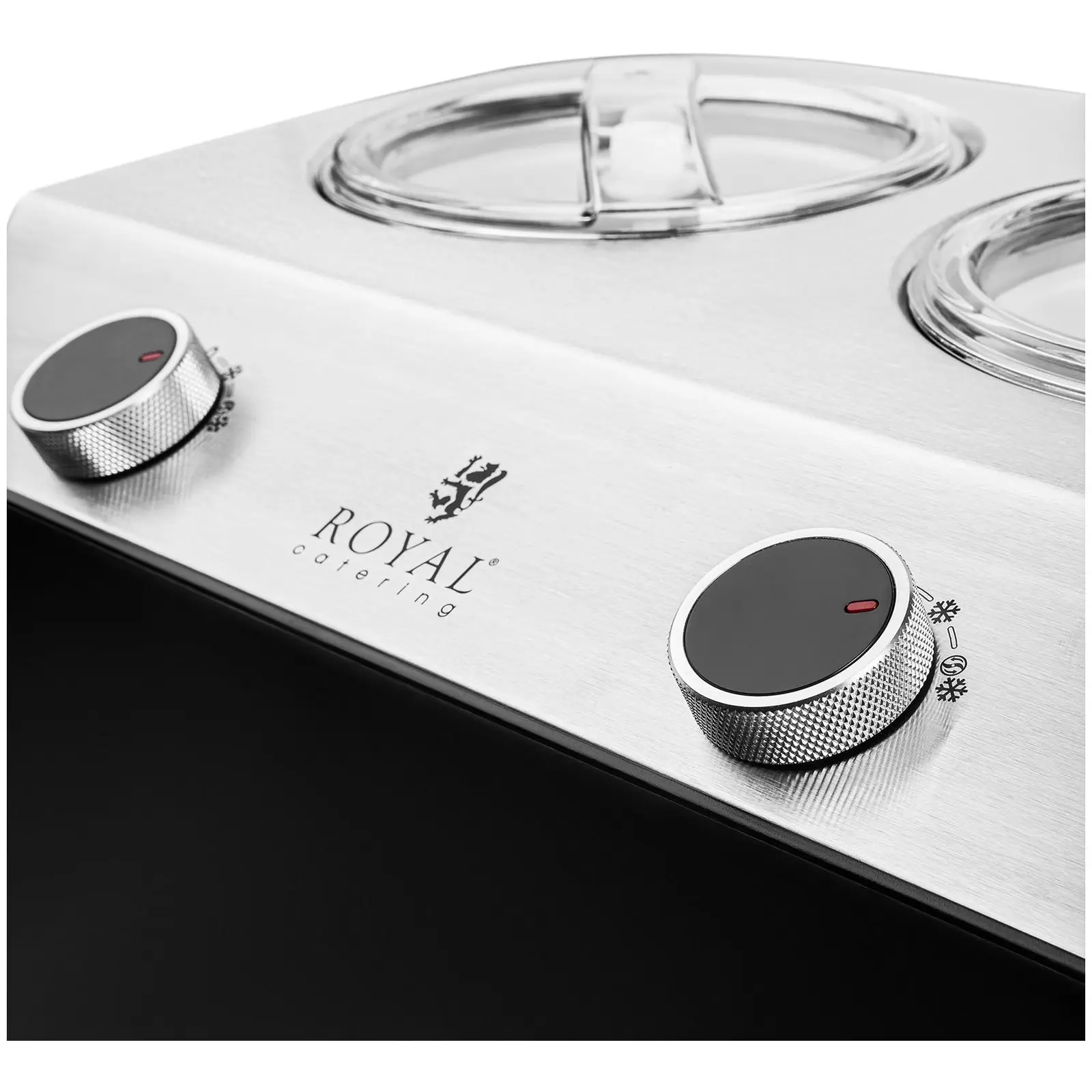Machine à glace - 3 l/h - 250 W - 2 variantes - 2 x 1,2 l - Royal Catering (Bruit émis: 55 dB)