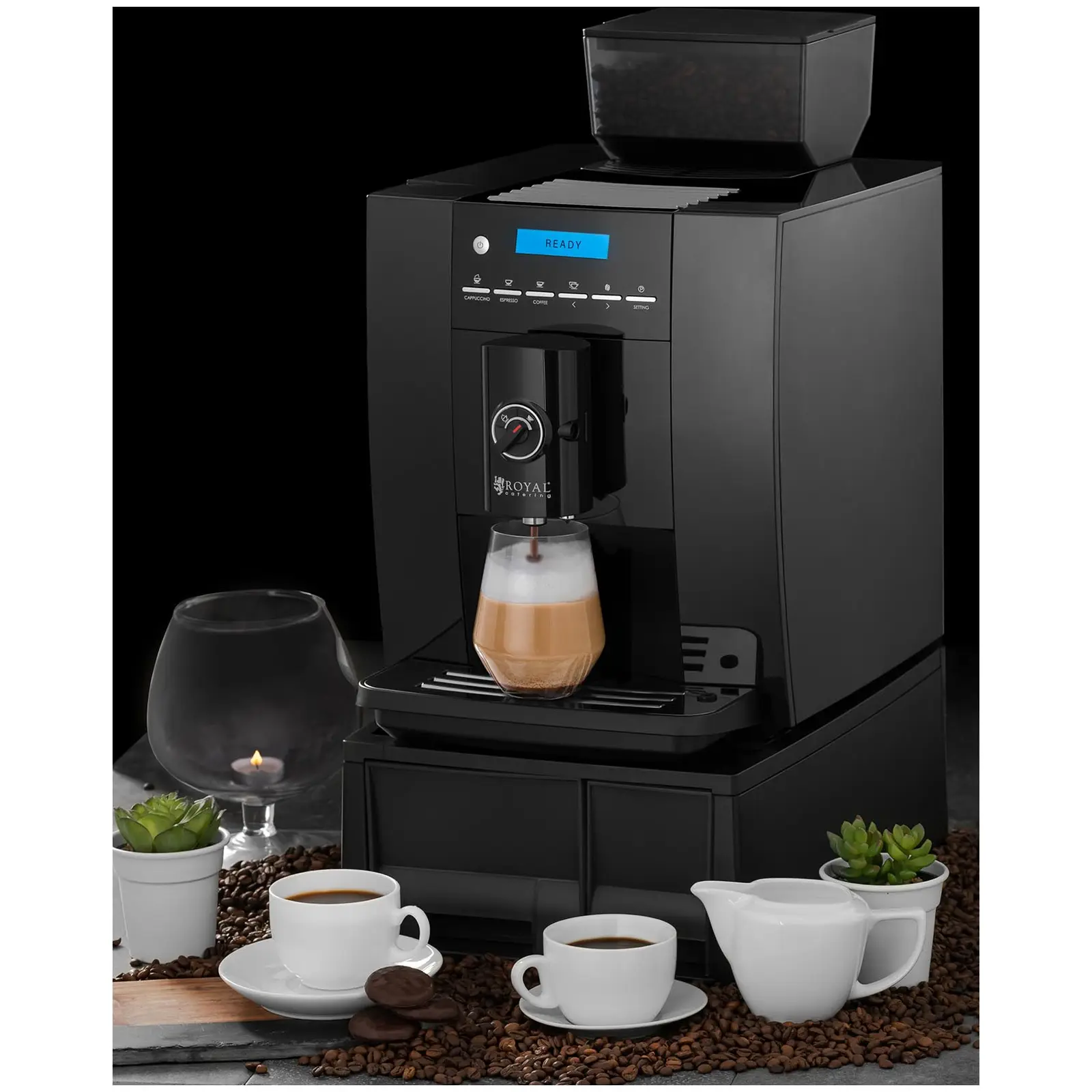 Teljesen automatikus kávéfőző - legfeljebb 750 g kávészem - tejhabosító