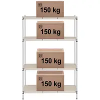 Metal Storage Rack - 120 x 60 x 180 cm - 600 kg - grey