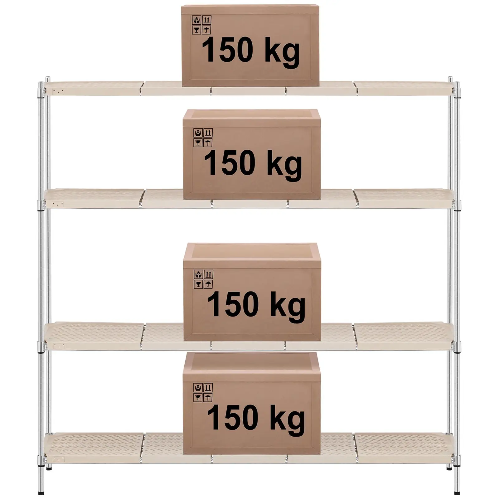 Kovový regál - 180 x 45 x 180 cm - 600 kg - rohože