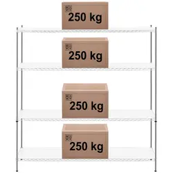 Metal Shelving Unit - 180 x 60 x 180 - 1,000 kg - incl. plastic mats