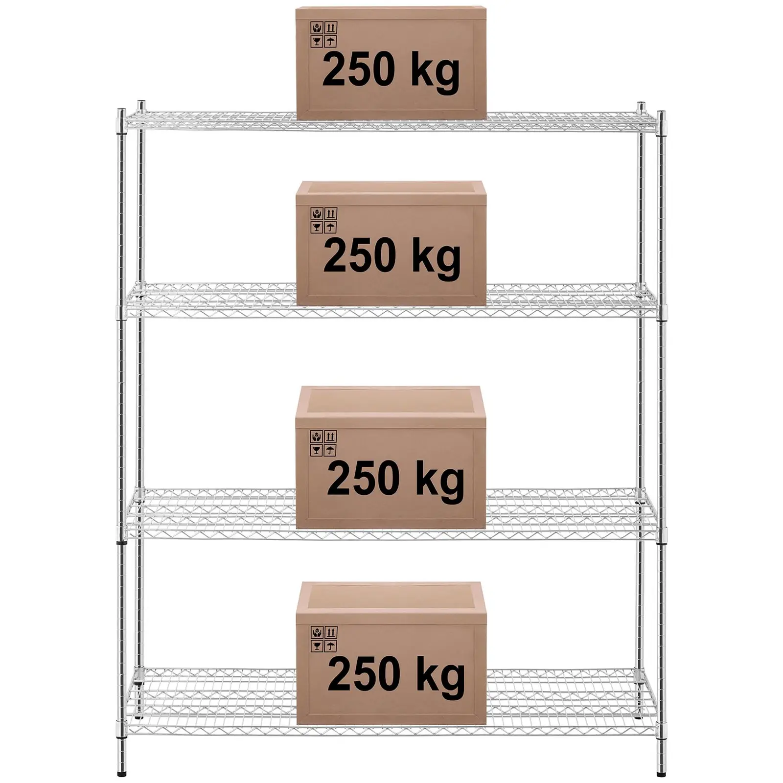 Förvaringshylla i metall - 150 x 60 x 180 - 1000 kg