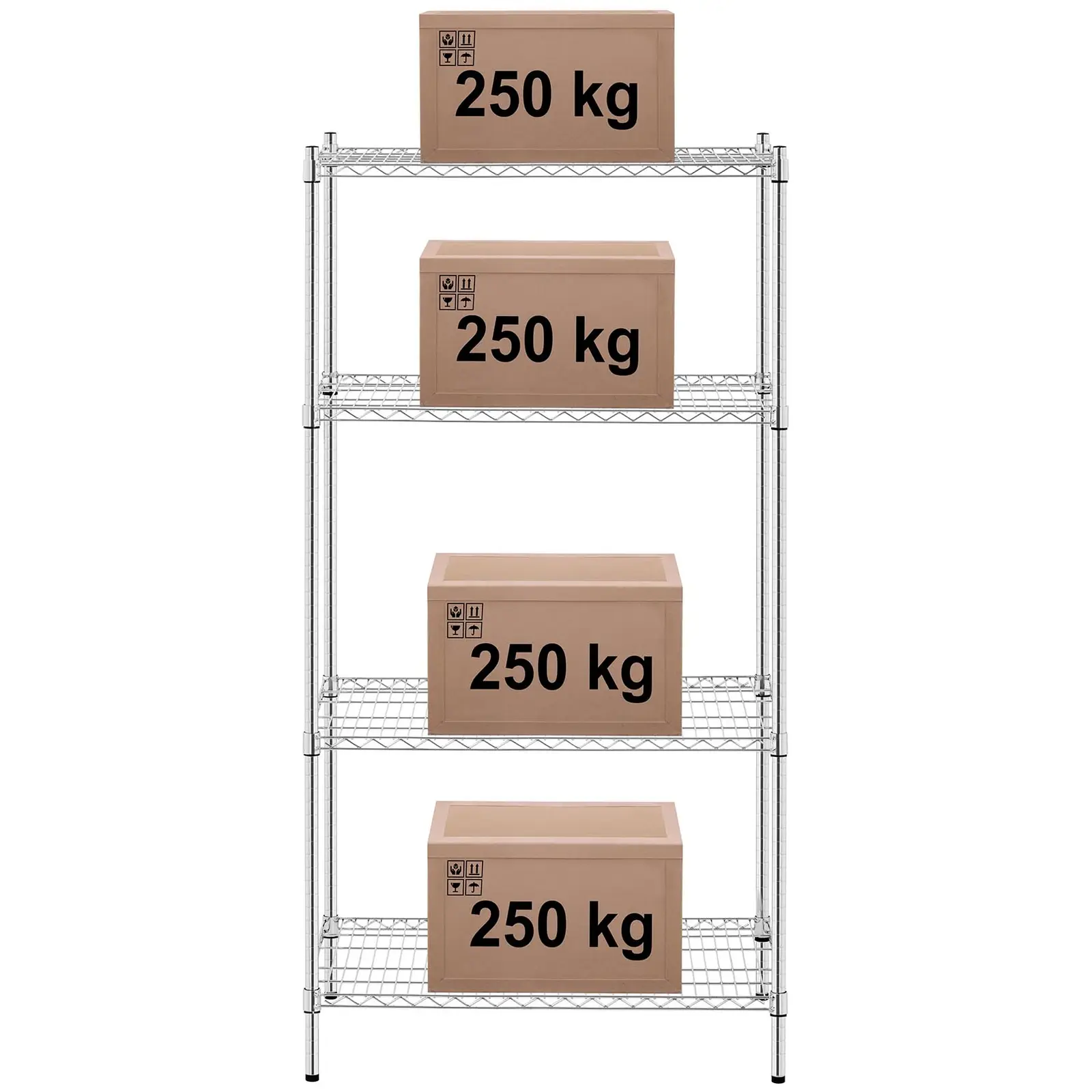 Scaffale filo metallico - 90 x 60 x 180 - 1.000 kg