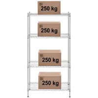 Metal Shelving Unit - 90 x 60 x 180 - 1,000 kg