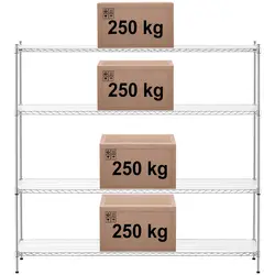 Stellingkast - Metaal 180 x 45 x 180 cm - 1.000 kg - met matten