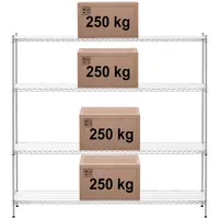 Förvaringshylla i metall - 180 x 45 x 180 cm - 1000 kg - Med mattor