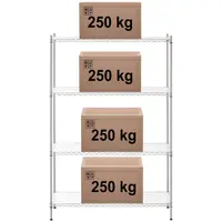 Metal Shelving Unit - 120 x 45 x 180 cm - 1,000 kg - with mats