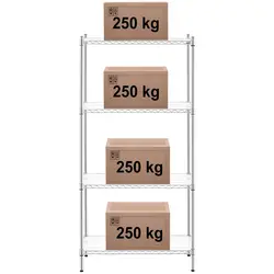 Metal Shelving Unit - 90 x 45 x 180 - 1,000 kg - with plastic mats