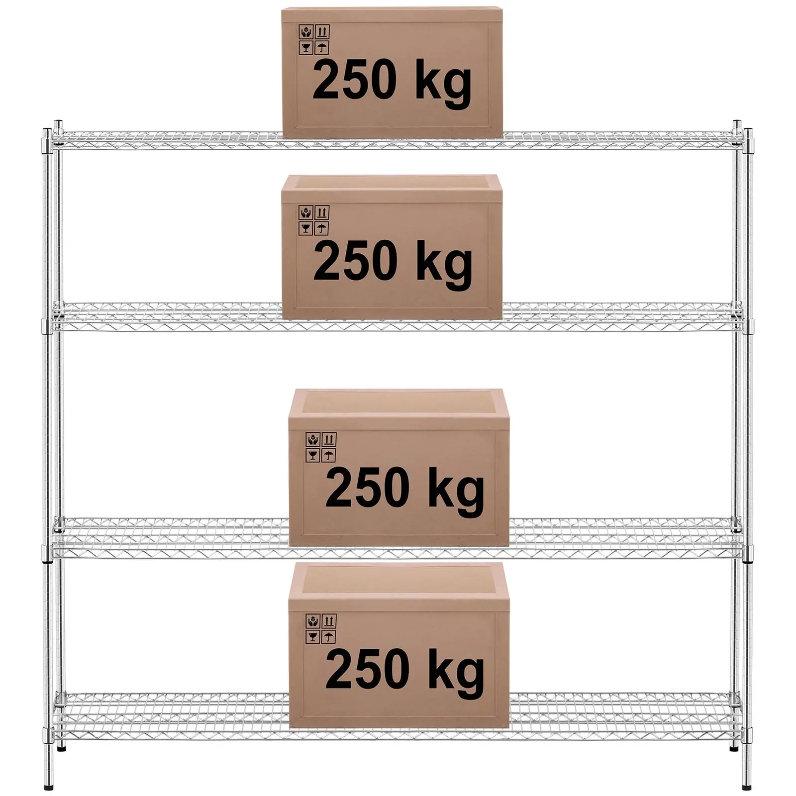 Fémpolc - 180 x 45 x 180 cm - 1.000 kg - szürke