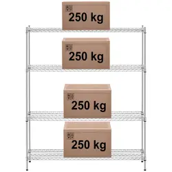 Förvaringshylla i metall - 150 x 45 x 180 cm - 1000 kg