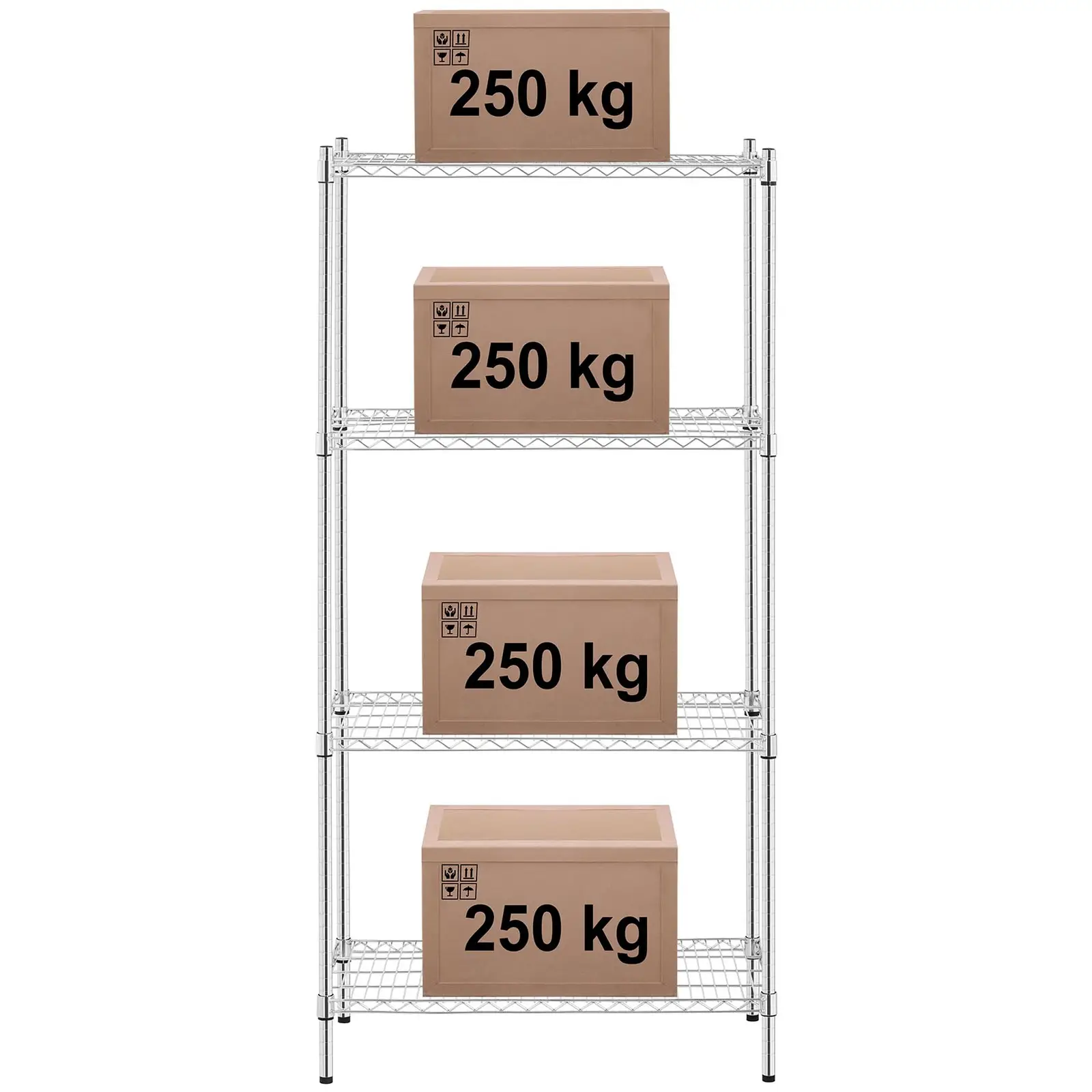 Étagère métallique - 90 x 45 x 180 cm - 1 000 kg (Matériau(x): Acier au carbone)