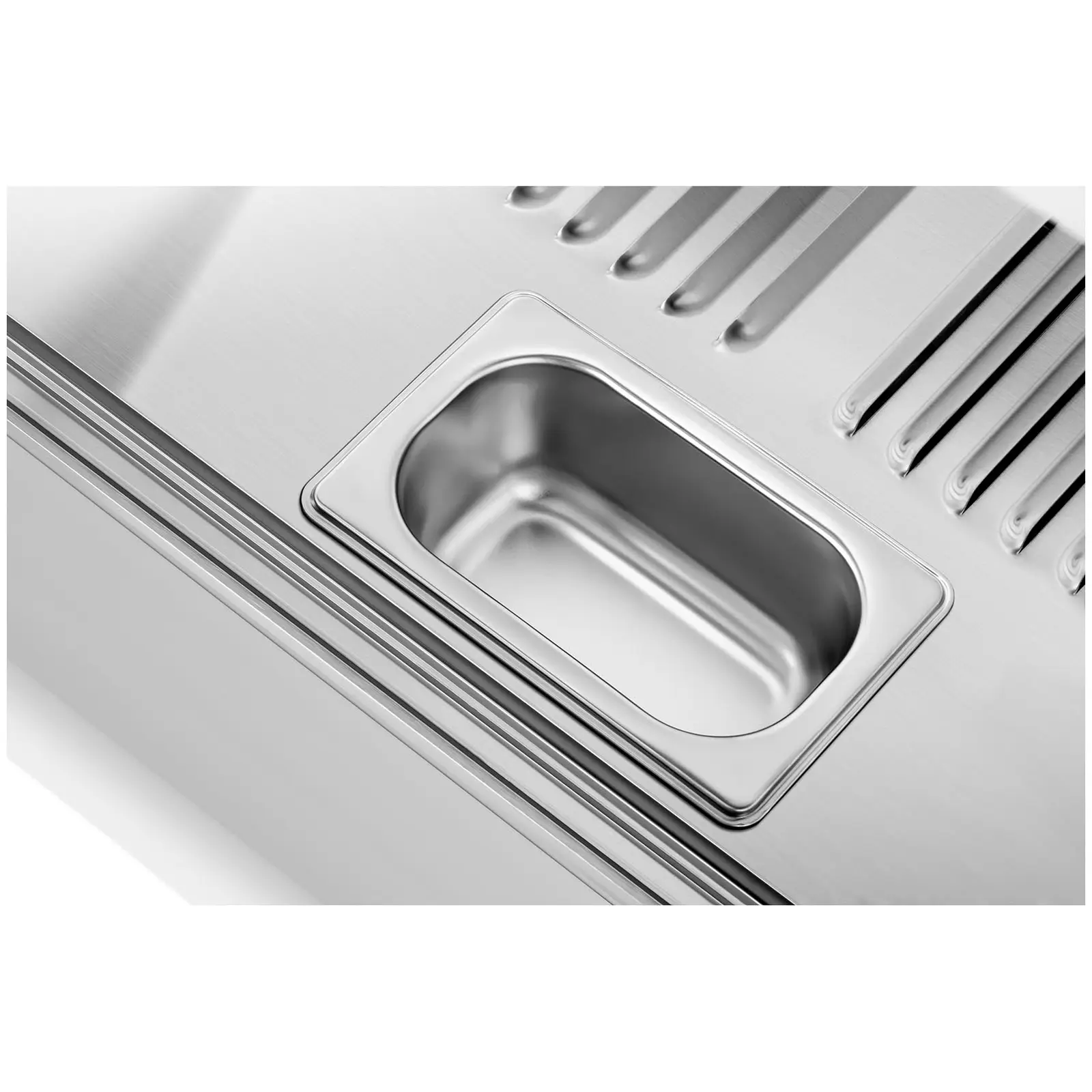 Teplá vitrína - 160 L - 1 500 W - osvětlení (Zásuvka na drobky: Ano)