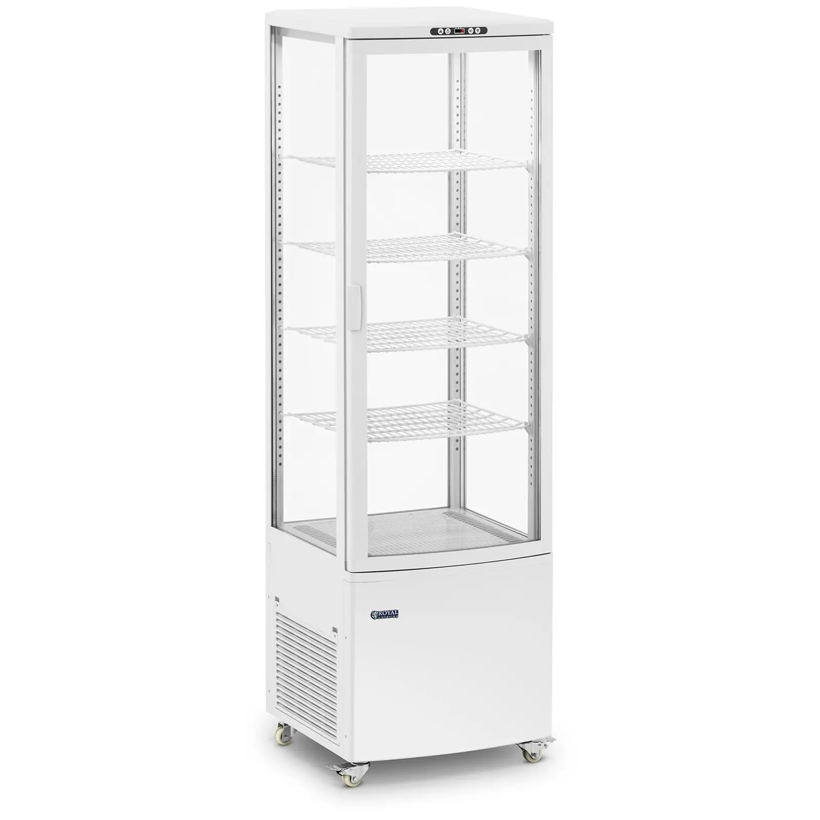 Vitrine réfrigérée - 238 l - 5 niveaux - 4 roulettes - Coloris blanc