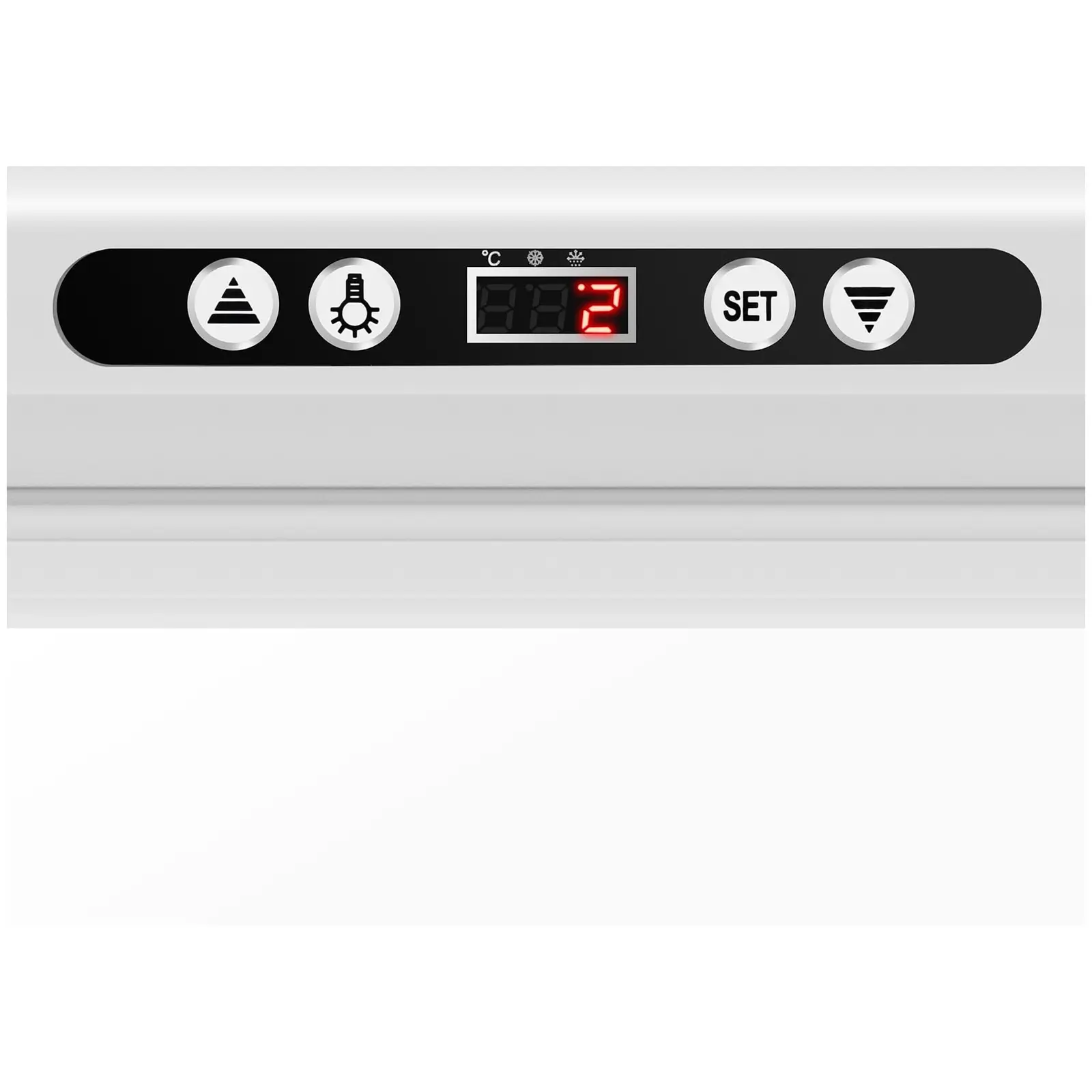 Kühlvitrine - 238 L - 5 Ebenen - weiß - 4 Räder (Kapazität: 238 l)