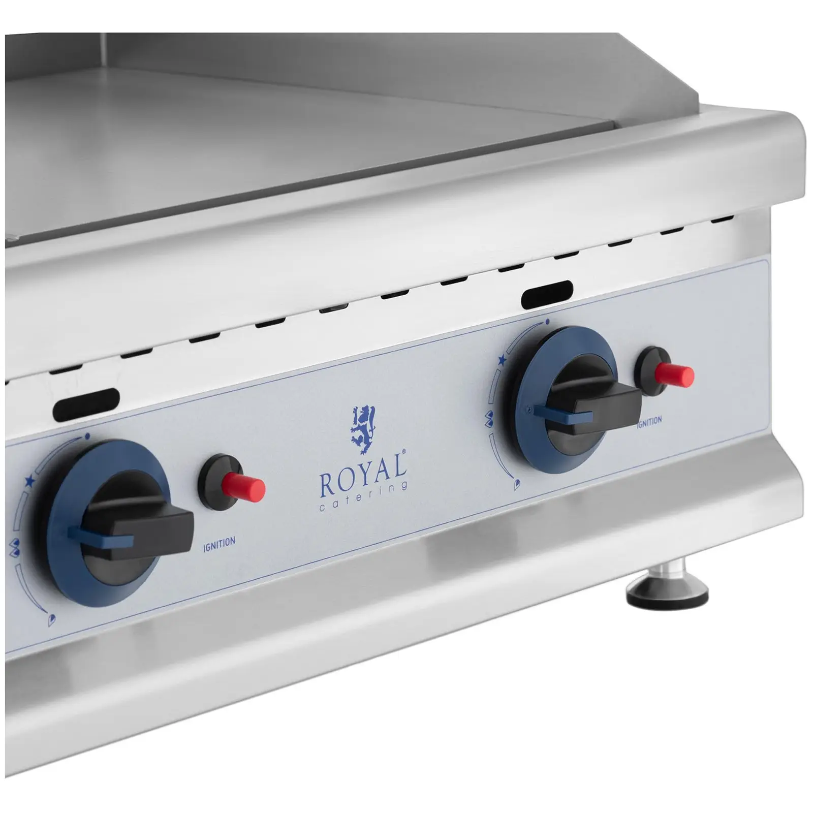 Griglia fry top a gas - Piastra in acciaio rigata e liscia - 74,5 x 40 cm - 2 x 3.100 W - Gas naturale - 20 mbar