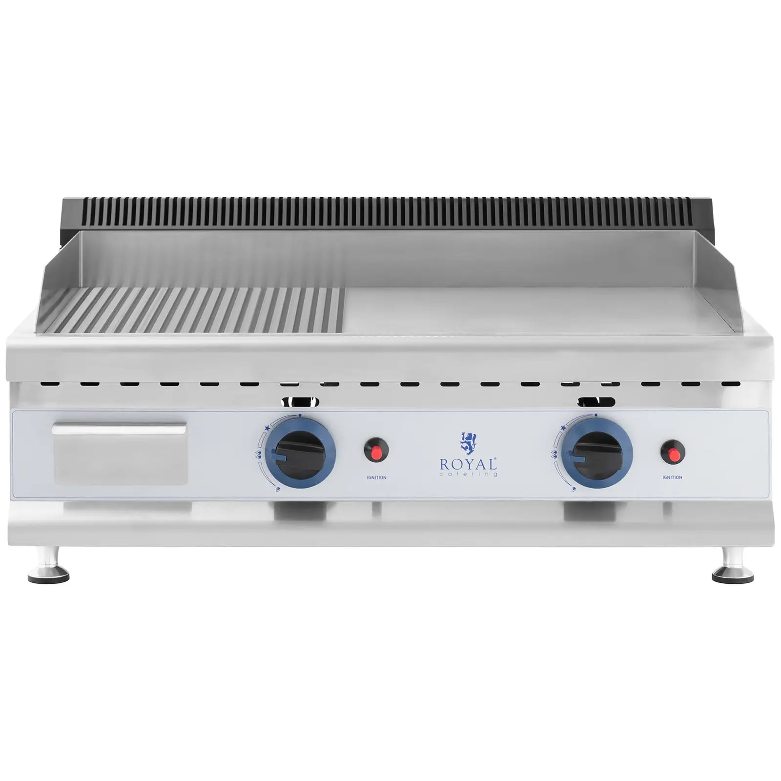 Gas Griddle - 74.5 x 40 cm - smooth/ribbed - 2 x 3,100 W - natural gas - 20 mbar