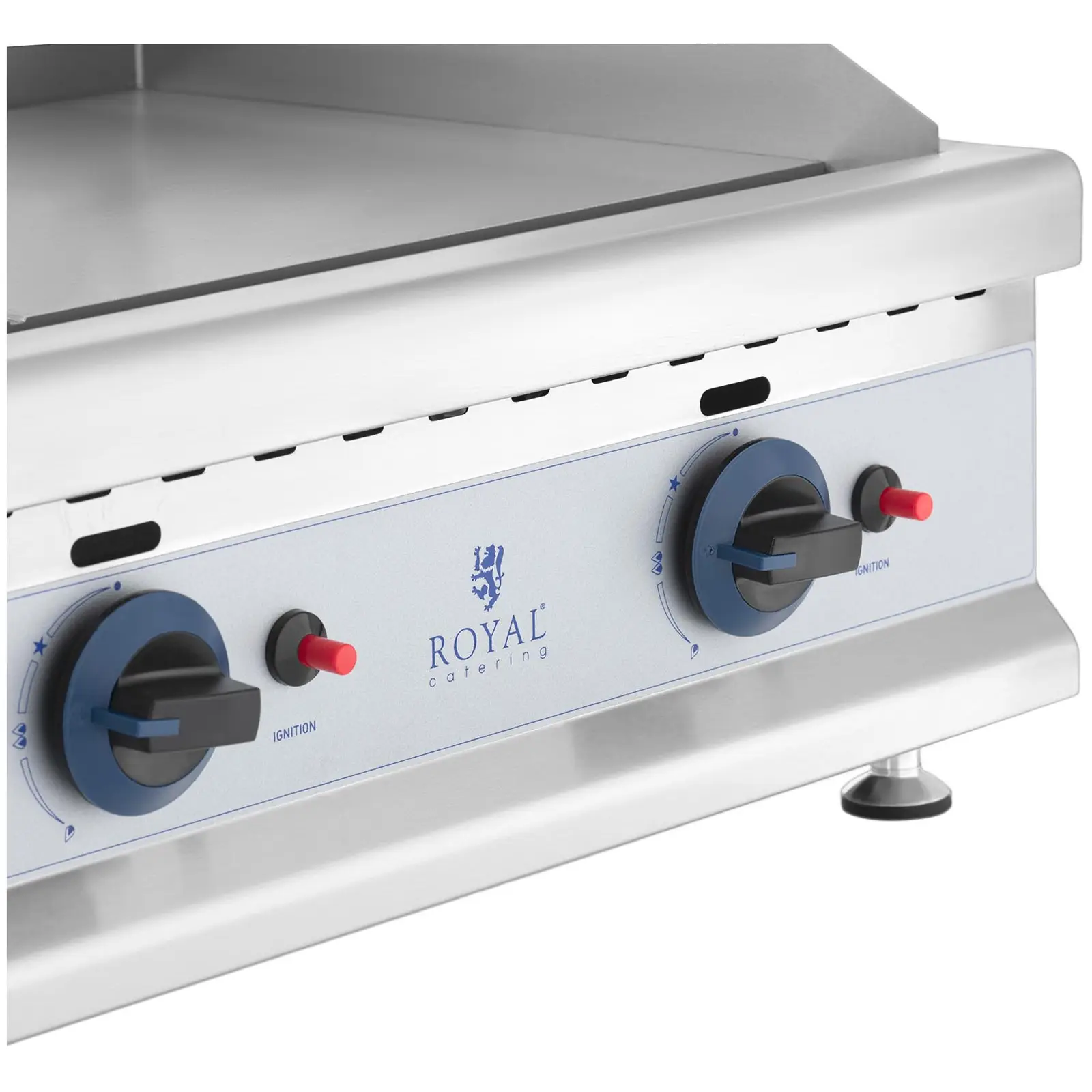 Griglia fry top a gas - Piastra in acciaio liscia - 74,5 x 40 cm - 2 x 3.100 W - Gas naturale - 20 mbar