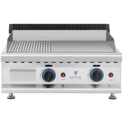 Gas Griddle - 60 x 40 cm - smooth/ribbed - 2 x 3,100 W - natural gas - 20 mbar