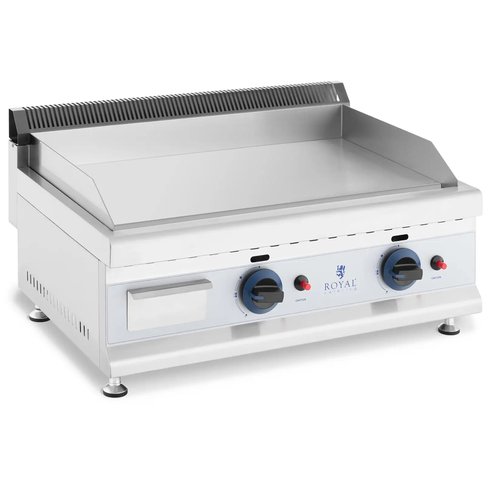 Podwójny grill gazowy - 60 x 40 cm - gładki - 2 x 3100 W - gaz ziemny - 0,02 bar