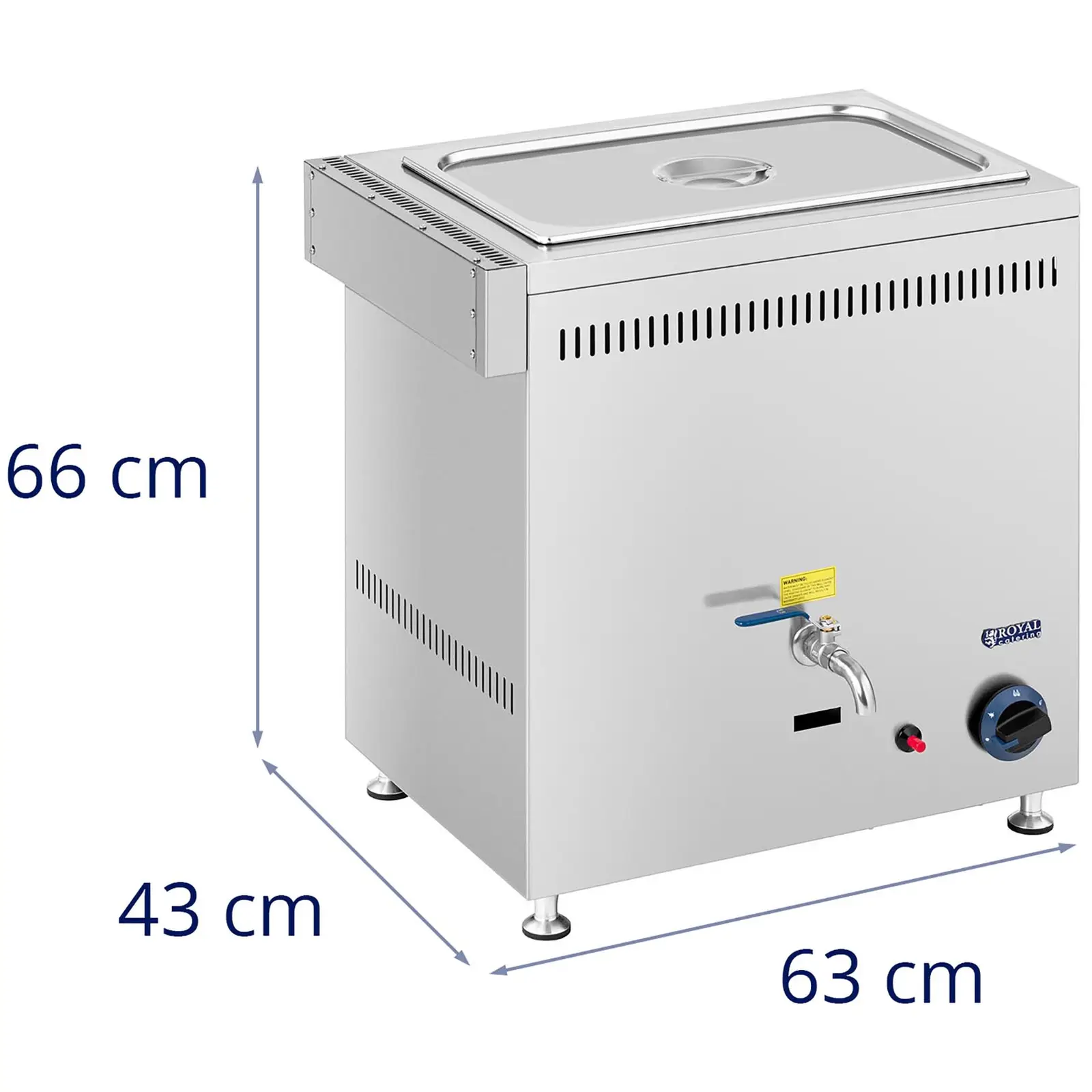 Bain Marie pe gaz - 3300 W - GN 1 x 1/1 - 0,02 bar - G20