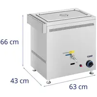 Plynová vodní lázeň - 3 300 W - GN 1 x 1/1 - 0,02 bar - G20