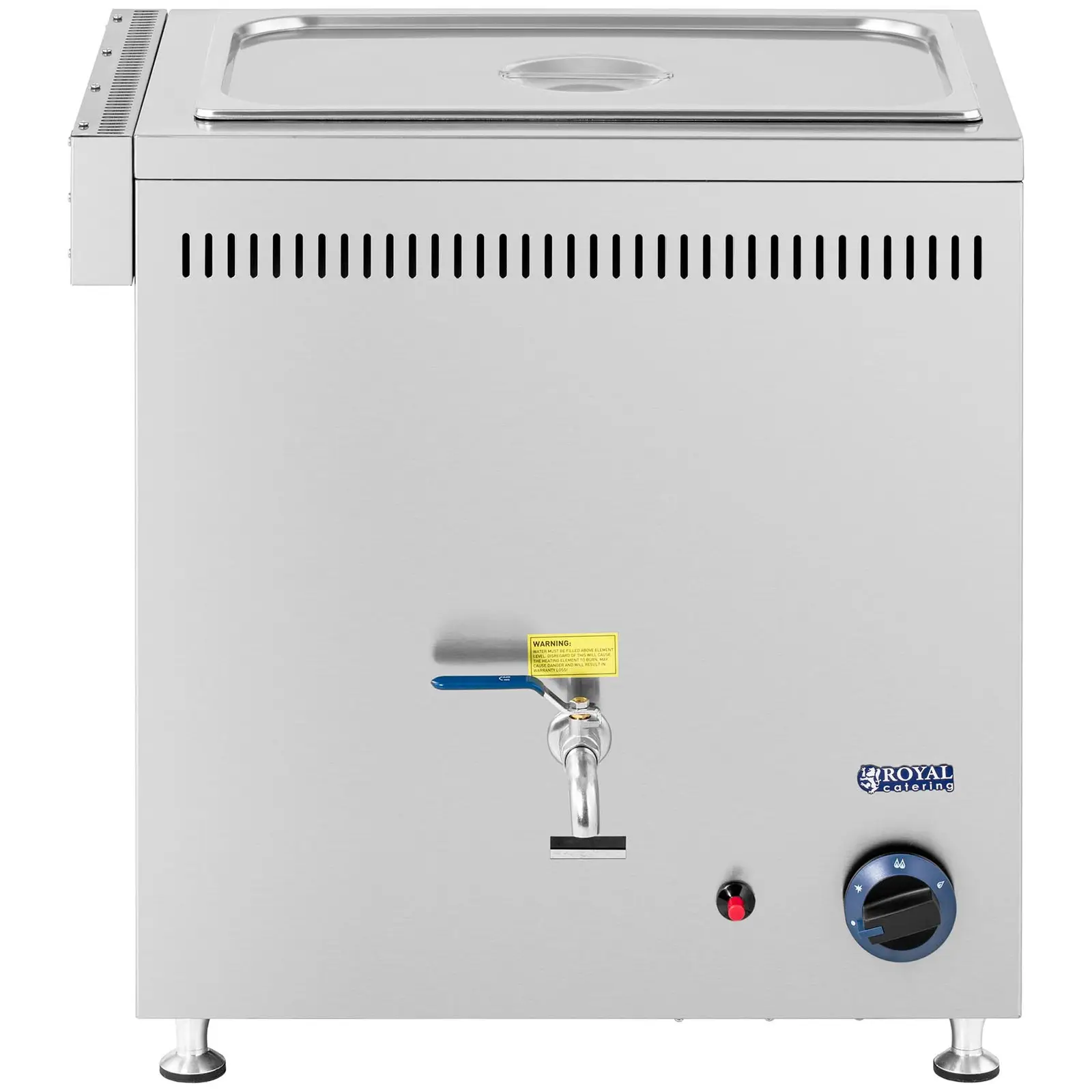 Plynová vodní lázeň - 3 300 W - GN 1x 1/1 - 0,02 bar - G20 (Piezoelektrické zapalování: Ano)