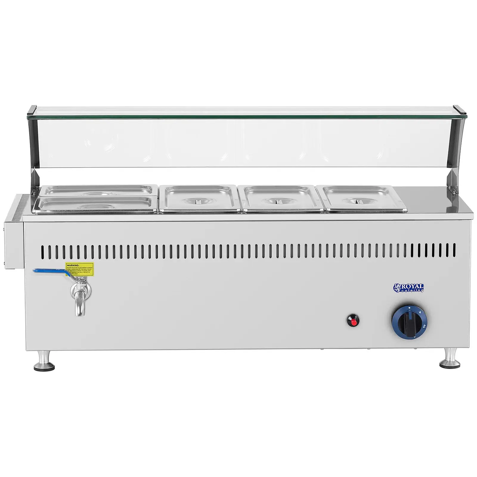 Plynová vodní lázeň - 3300 W - GN 3 x 1/3 + 2 x 1/4 - 0,02 bar - G20 (Piezoelektrické zapalování: Ano)