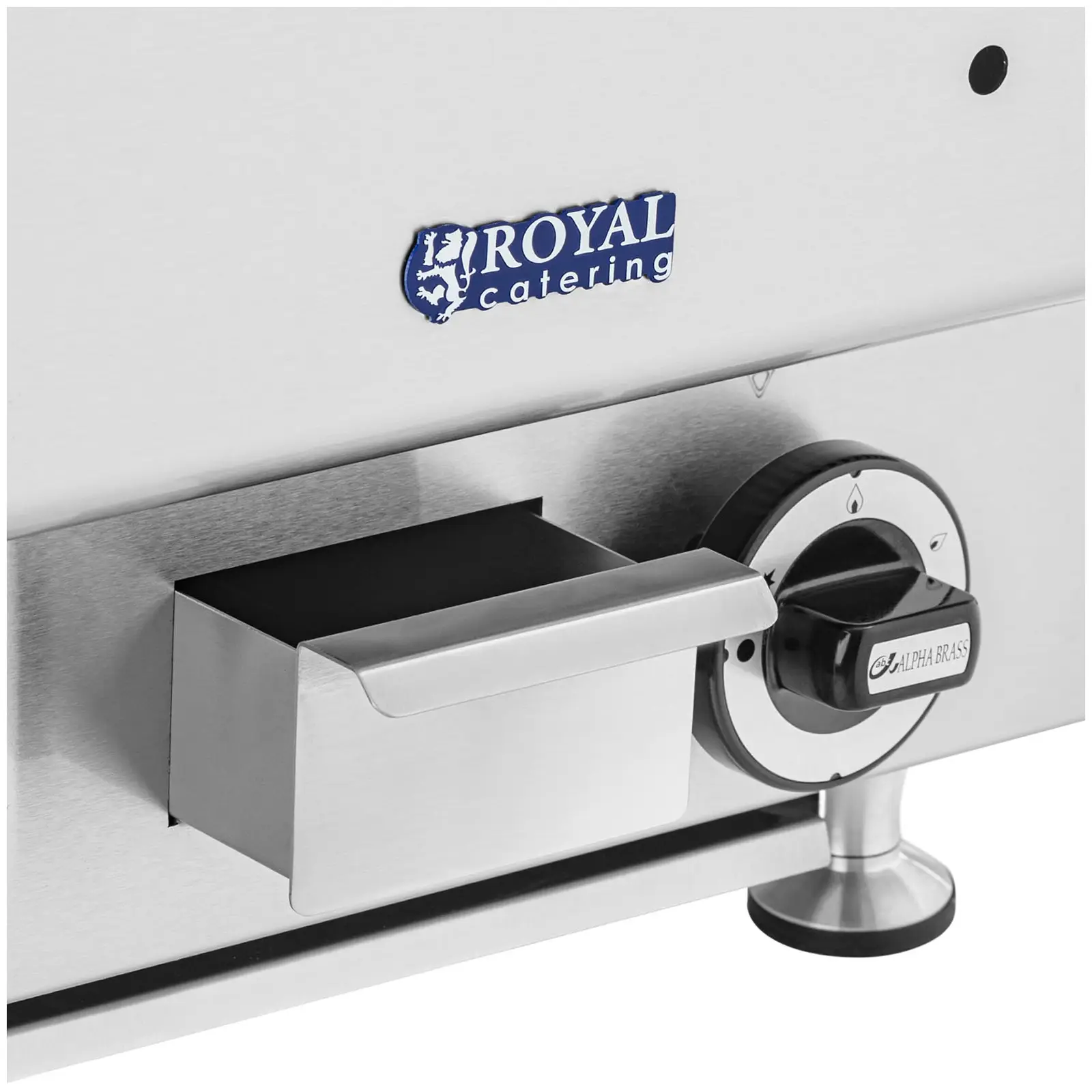Lávový gril - zemní plyn - 7200 W - 50 x 27 cm - 0 - 460 °C - Royal Catering (Odkapávací miska: Ano)