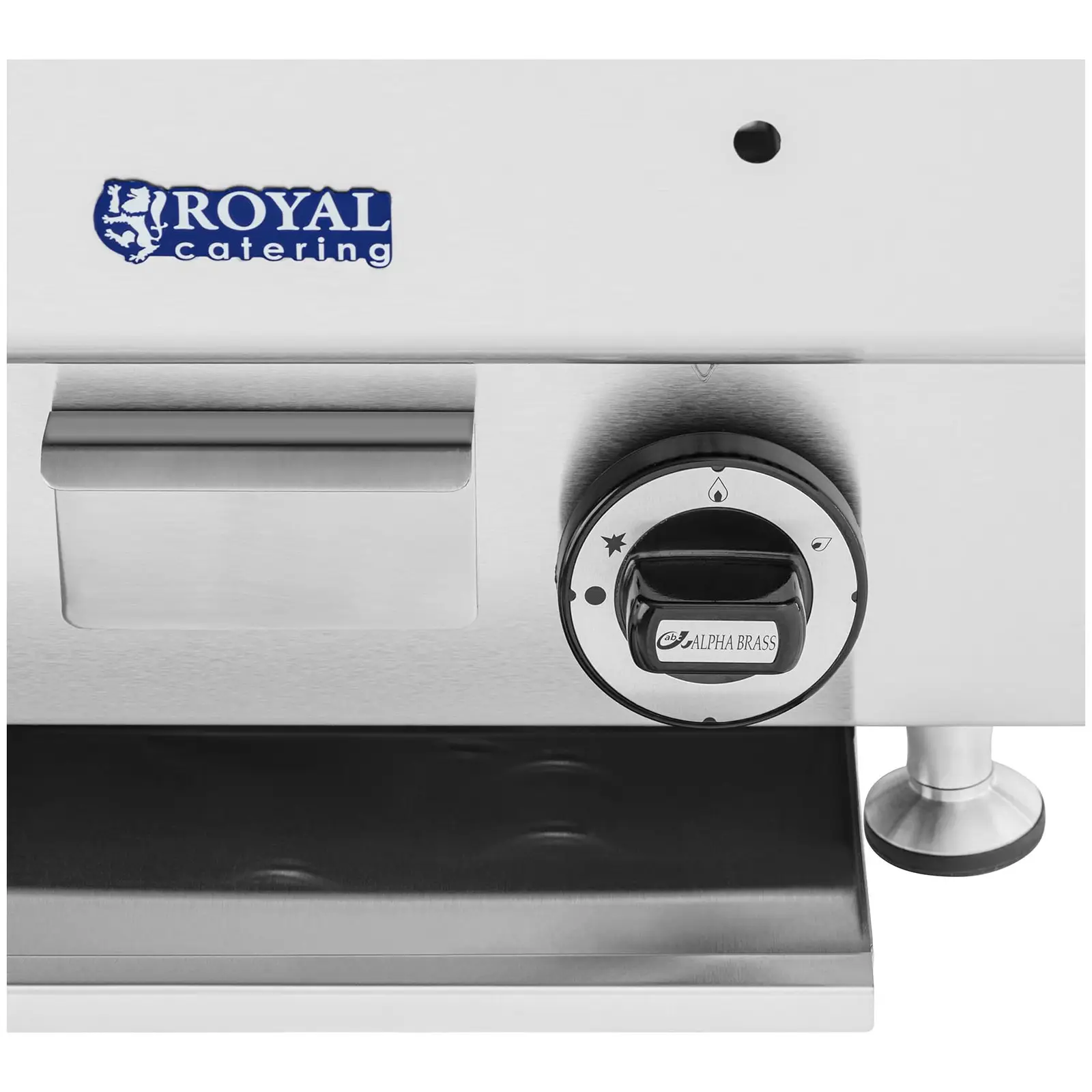 Lávový gril - zemní plyn - 7200 W - 50 x 27 cm - 0 - 460 °C - Royal Catering (Druh plynu: Zemní plyn)