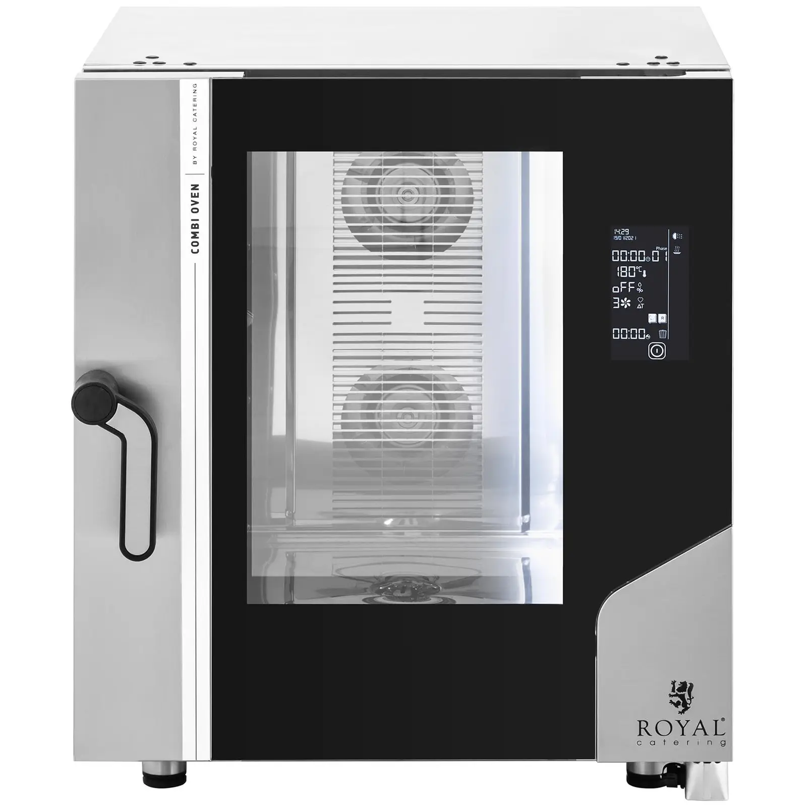 Digitaler Heißluftofen - 10.400 W - Dampffunktion - 7 Einschübe GN 1/1 (Abstand zwischen Fächern: 68 mm)