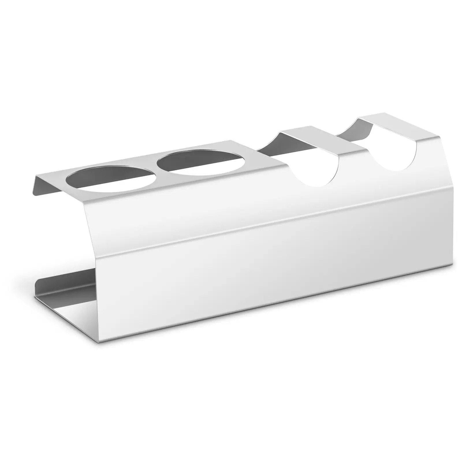 Espositore porta panini e dispenser per salse - 2 scomparti - 2 supporti per bottiglie - Acciaio inox