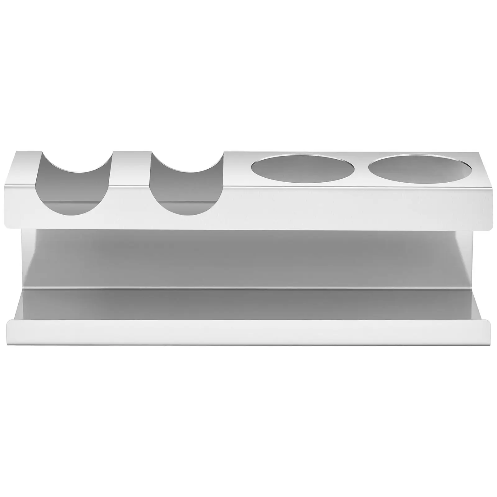 Espositore porta panini e dispenser per salse - 2 scomparti - 2 supporti per bottiglie - Acciaio inox