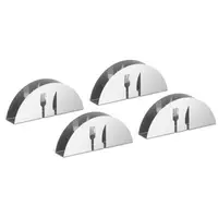 4 Napkin Holders - stainless steel - decor