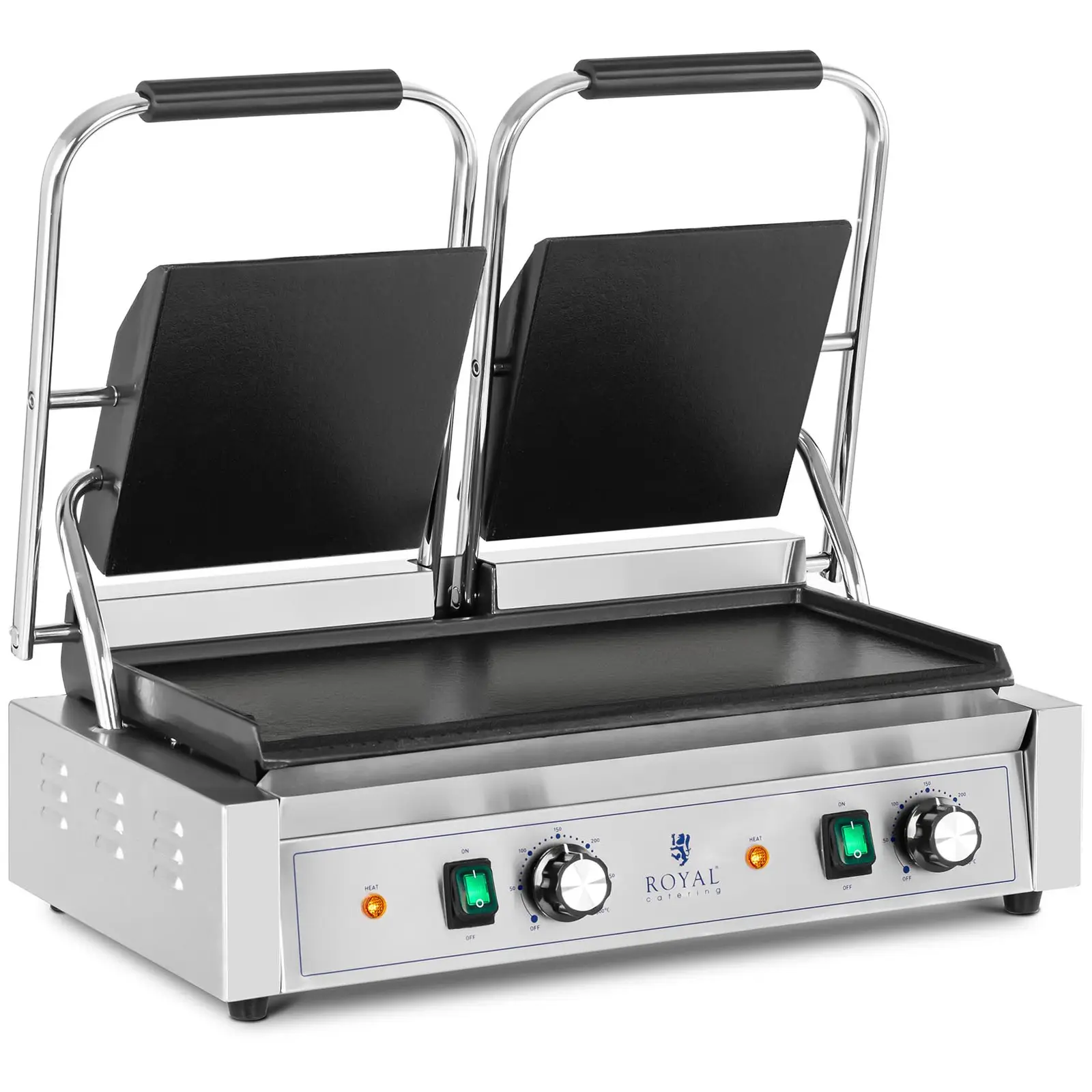 Doppel-Kontaktgrill - glatt - Royal Catering - 3600 W