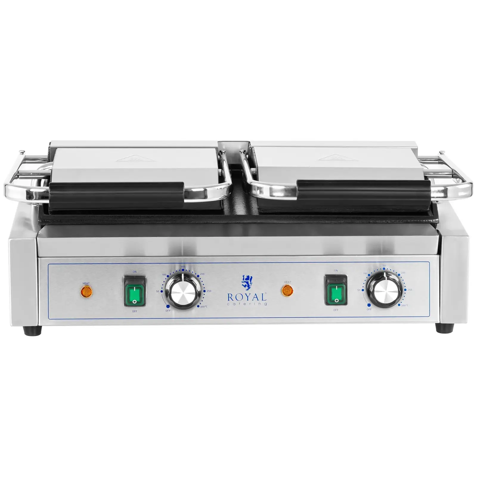 Machine à panini double - Lisse - Royal Catering - 3,600 W - 5