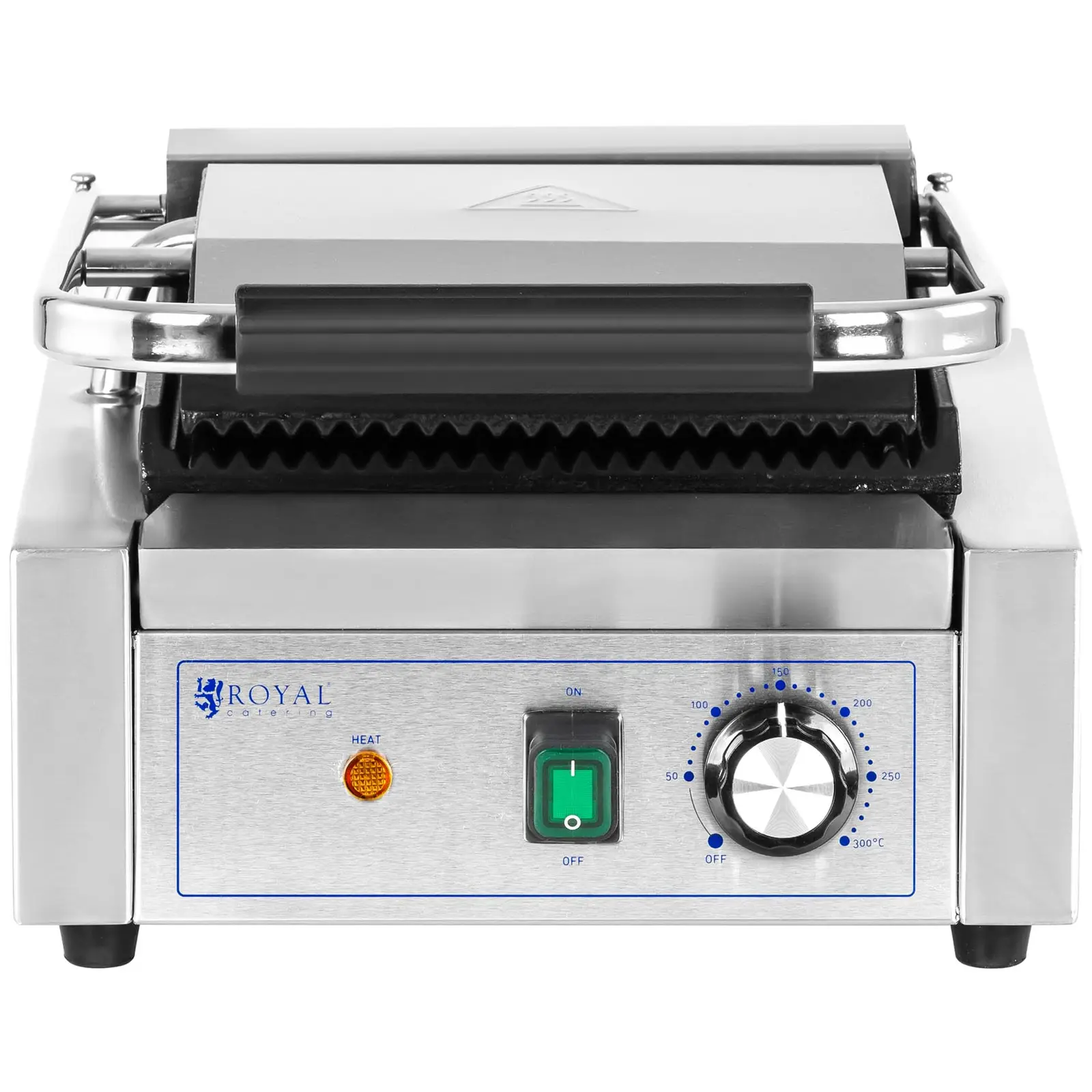 Kontaktgrill - 1.800 W - geriffelt (Material: Edelstahl)