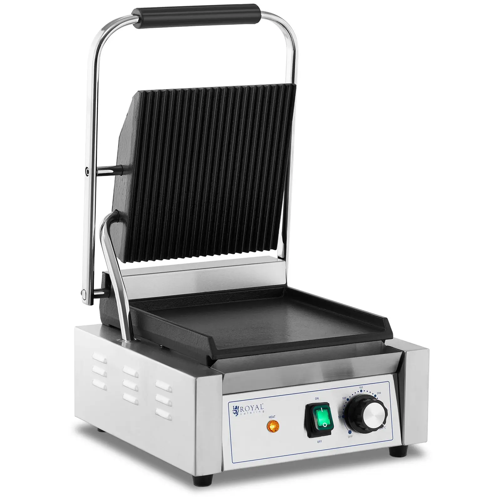 Machine à panini - Rainurée + Lisse - Royal Catering - 1,800 W