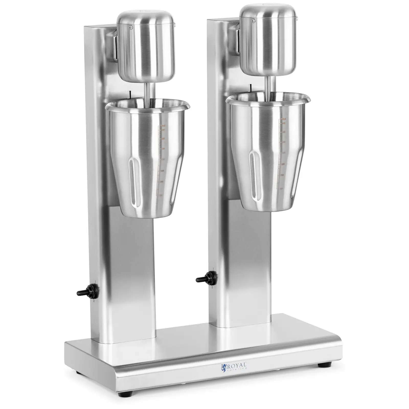 Milkshaker double - 2 x 1 l - 15 000 tr/min - Acier inoxydable