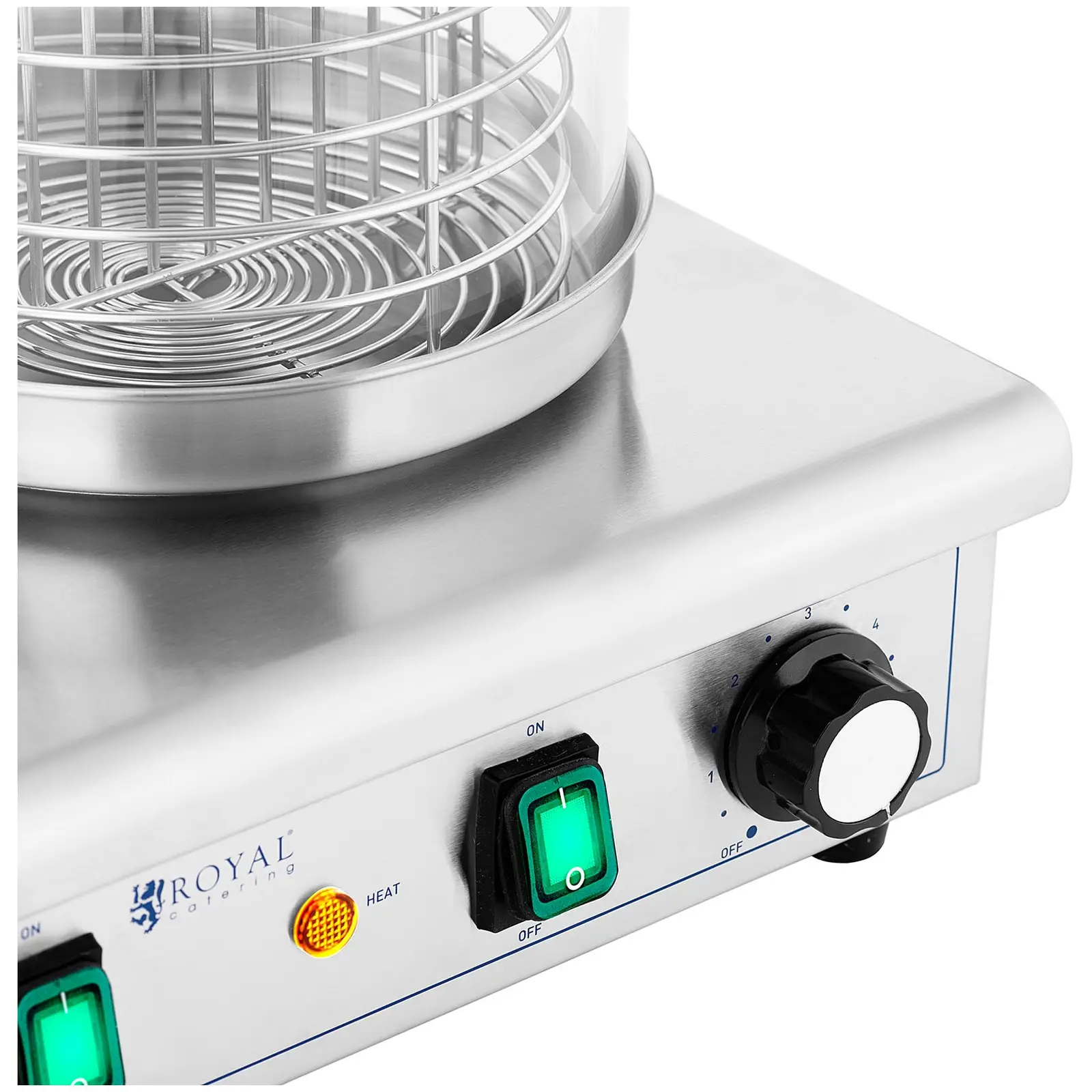 pølsevarmer - 550 W - Royal Catering - 2 oppvarmede spyd