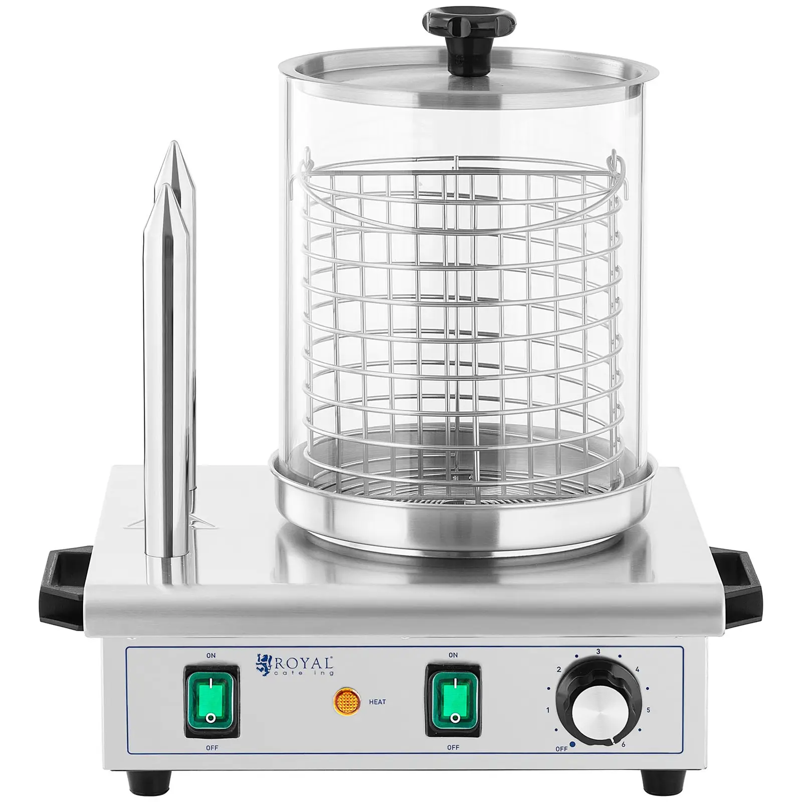 Hotdogovač - 550 W - Royal Catering - 2 trny (Materiál: Ušlechtilá ocel)